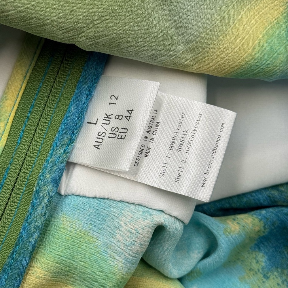 🆕 BRONX & BANCO 🧿 NWOT Bedouin Coastal Mini Dress, Blue Multi - Sz L US 8 - Picture 17 of 17